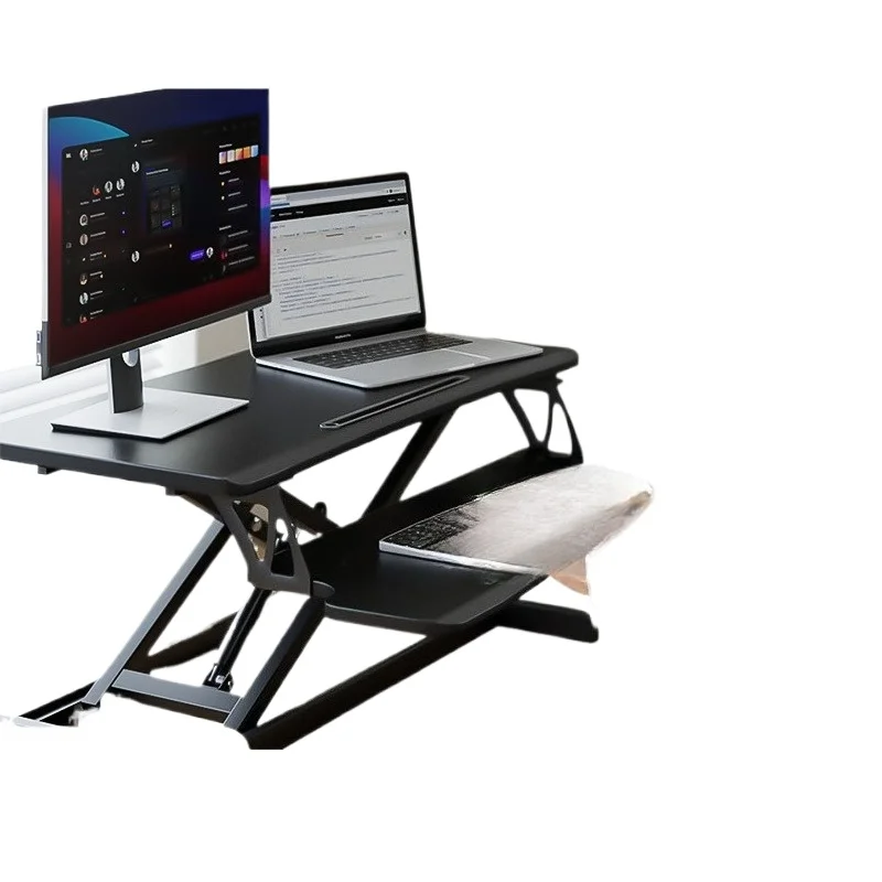 

Standing computer stand Lifting desktop, workbench Office monitor Height increase Solid wood notebook Adjustable