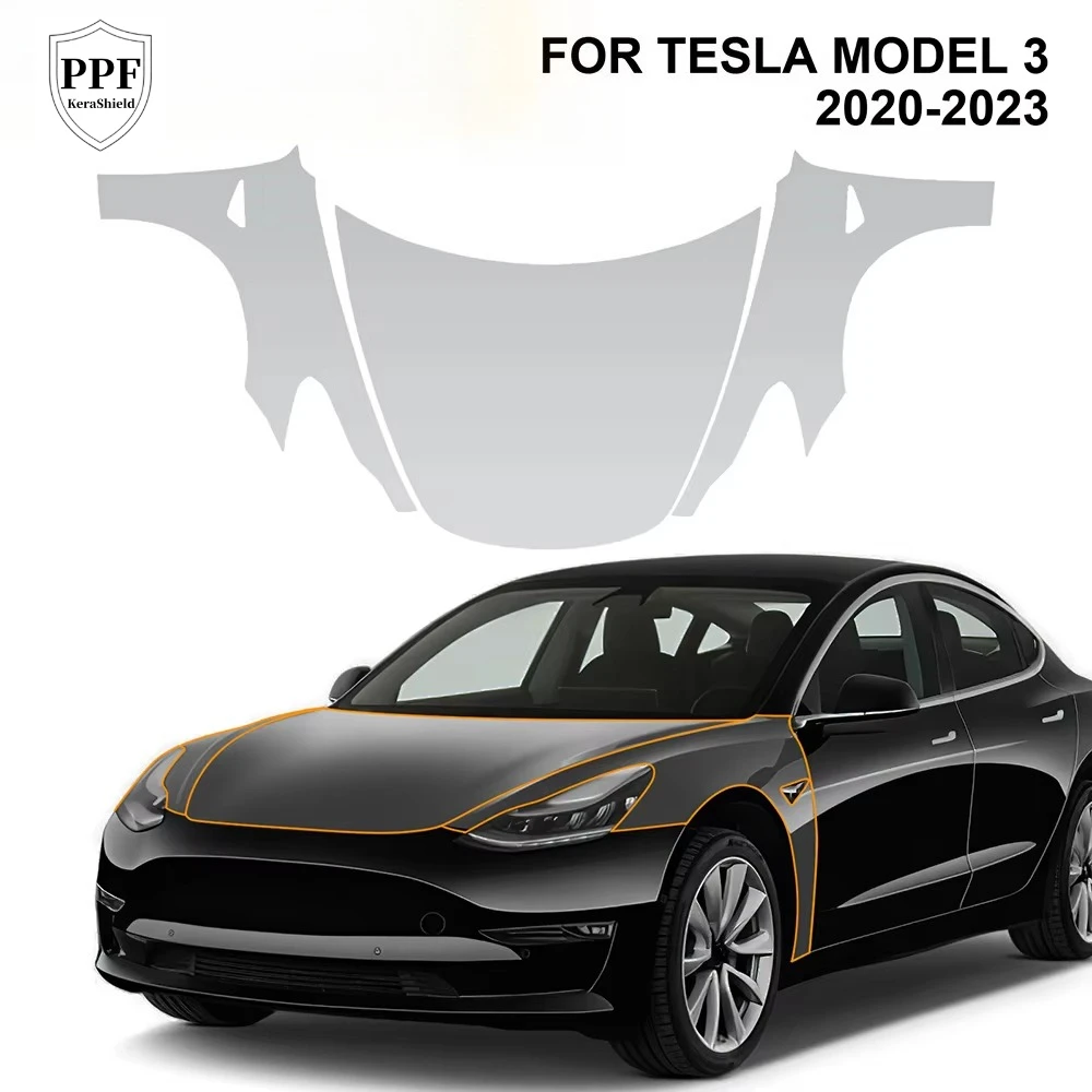 

Pre-cut PPF For Tesla Model 3 2020-2023 TPU Car Paint Protection Film Clear Bra Anti-Scratch Cover Invisible Repairable Sticker