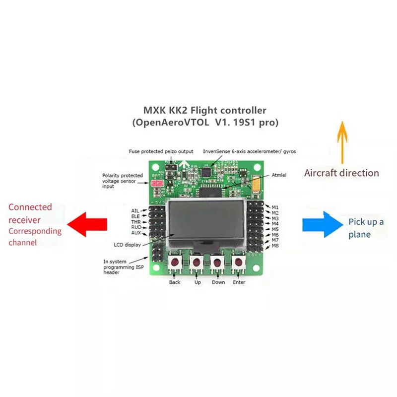 

KK 2.1.5 Multirotor LCD Flight Controller Board Quadcopter KK2 6050 MPU For FPV Racing RC Drone