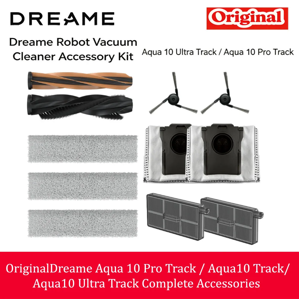 Original Dreame Aqua 10 Ultra Track for Aqua 10 Pro Track Cleaning Set Gift Box Main / Side Brush, Filter, Roller Mop, Dustbag
