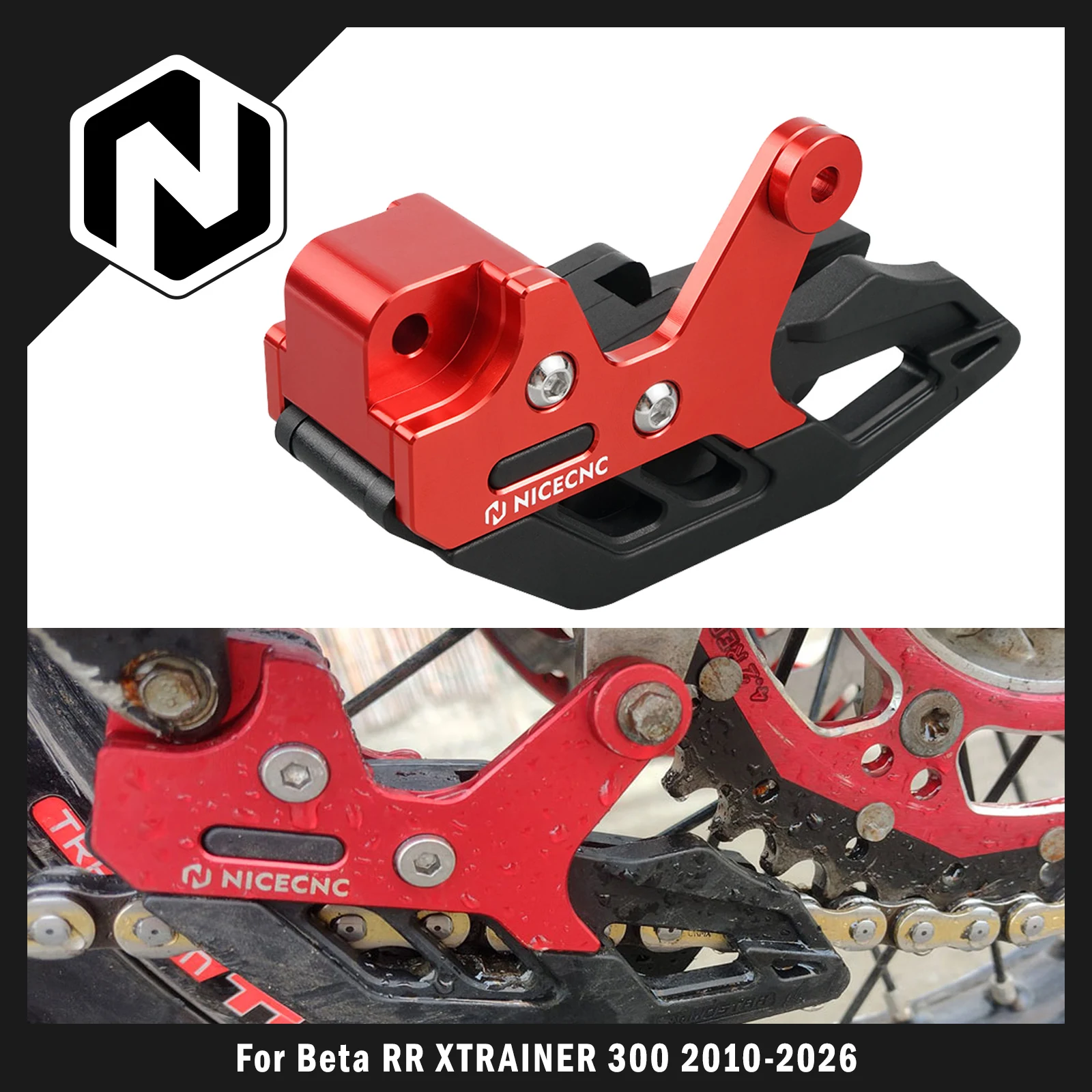 NICECNC For Beta RR 300 Xtrainer 300 2010-2026 Chain Guide Guard RR 125 RR 250 RR 350 RR 390 RR 430 RR 450 RR 480 RS 450 525