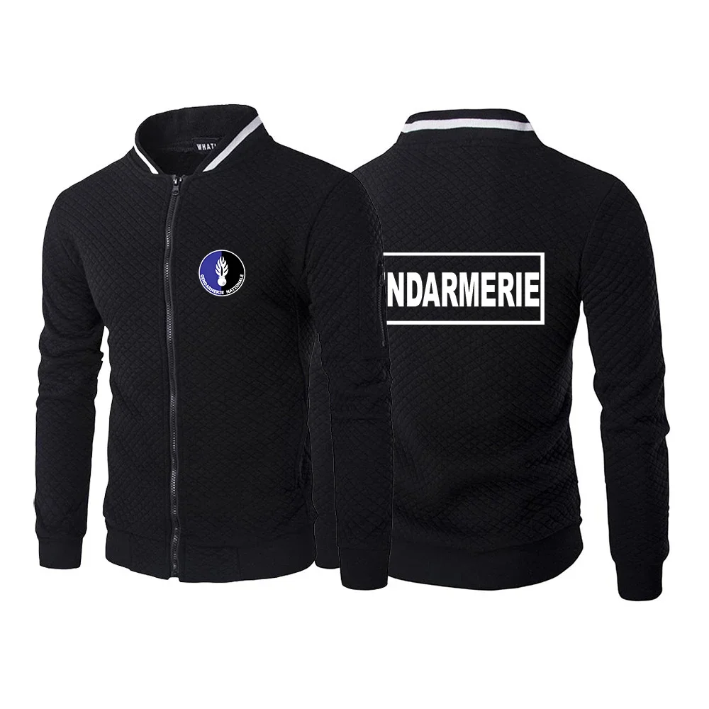 

French Gendarmerie PSIG Men New Round Neck Hoodied Fashionable Long Sleeve Zipper Cotton Hip-Hop Harajuku Hoody Casual Jacket