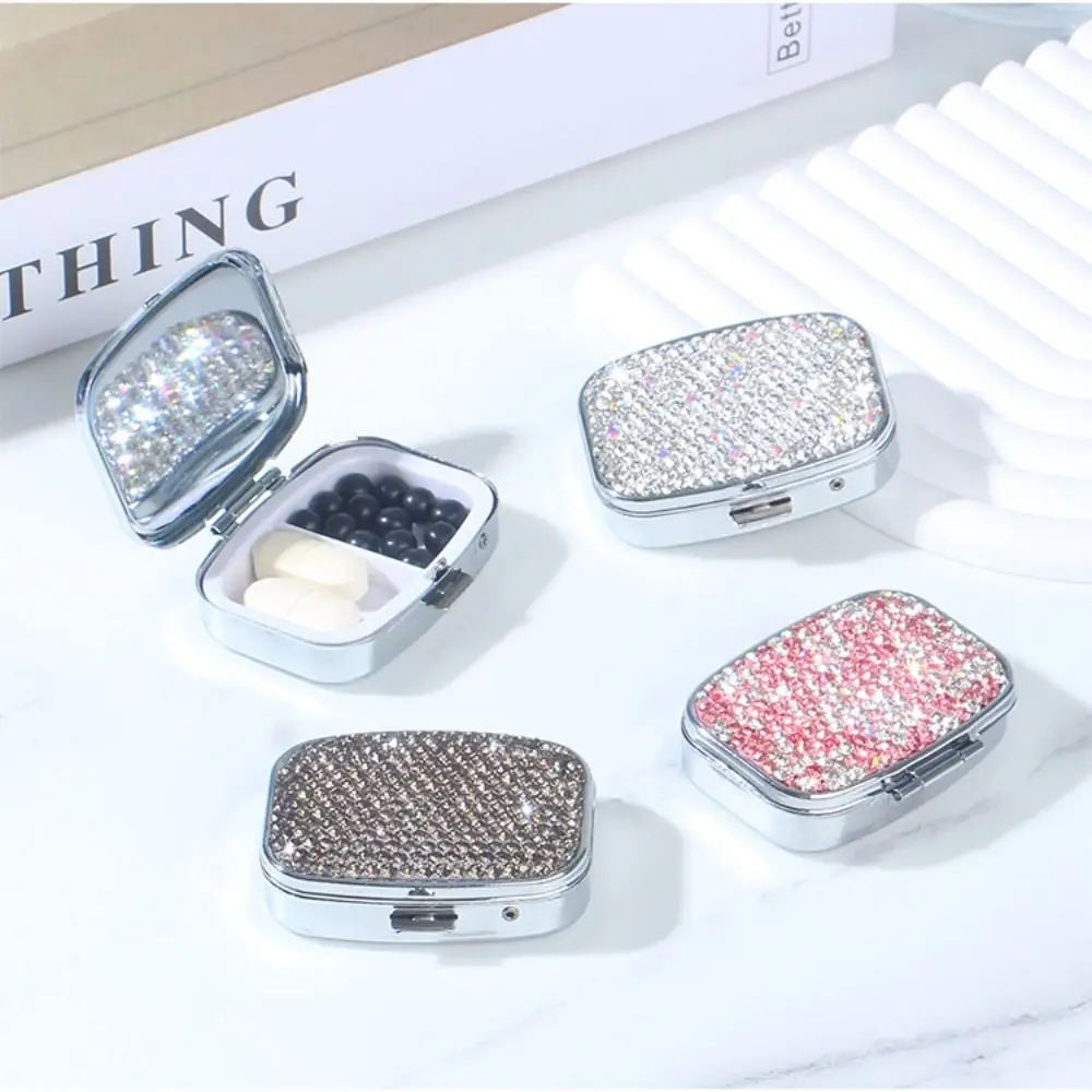 พร้อมกระจก HD Rhinestone-encrusted กล่องเครื่องประดับกันน้ําน่ารักปิดผนึก Organizer เงามัลติฟังก์ชั่น MINI กรณียายา