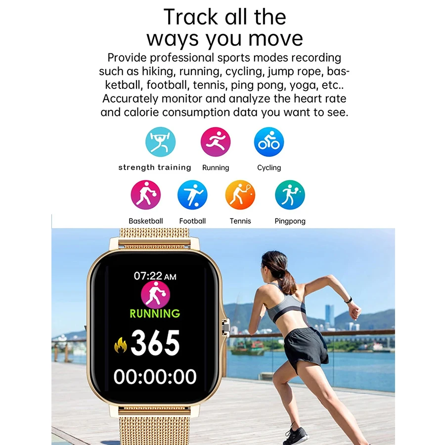 Smart Watch, Wireless Call/Dial, Multi Sport Mode, Multiple APP Reminders, Suitable for Every Friend, Compatible with IPhone/And