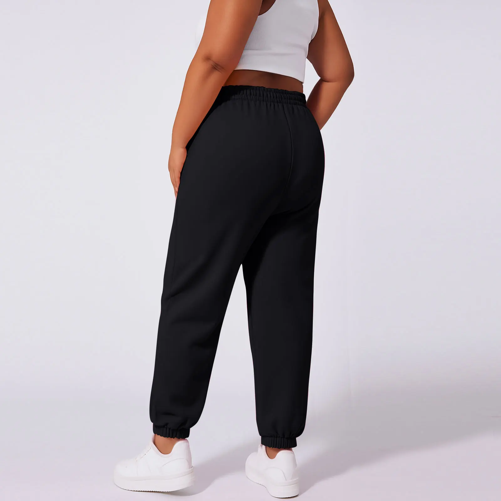 بنطلون جينز نسائي واسع الساق أزرق فاتح برباط مغسول عالي الخصر ثنى فضفاض مريح نزهات يومية عصرية