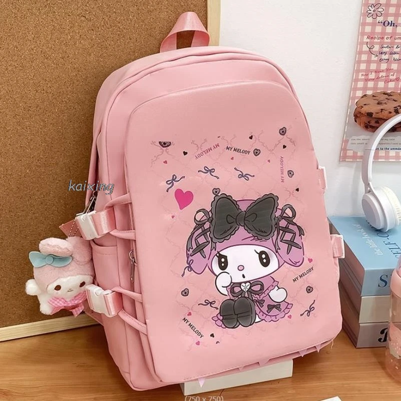 Cute Melody Kuromi Cosplay Backpack Laptop Big School Bags Rucksack Women Men Backbag Travel Daypacks Male Leisure Bags Gift