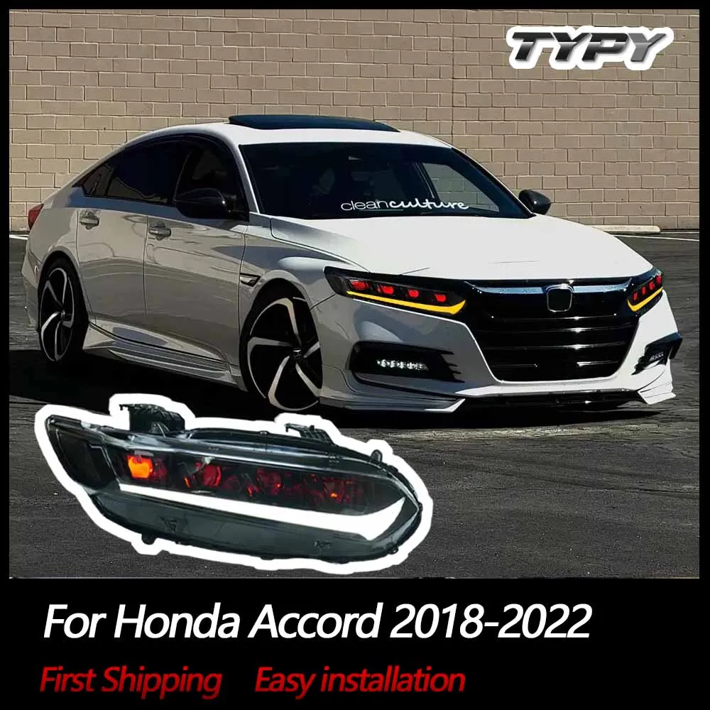 

TYPY автомобильные фары для Honda Accord 2018-2022 светодиодные автомобильные лампы дневные ходовые огни динамические указатели поворота автомобильные аксессуары