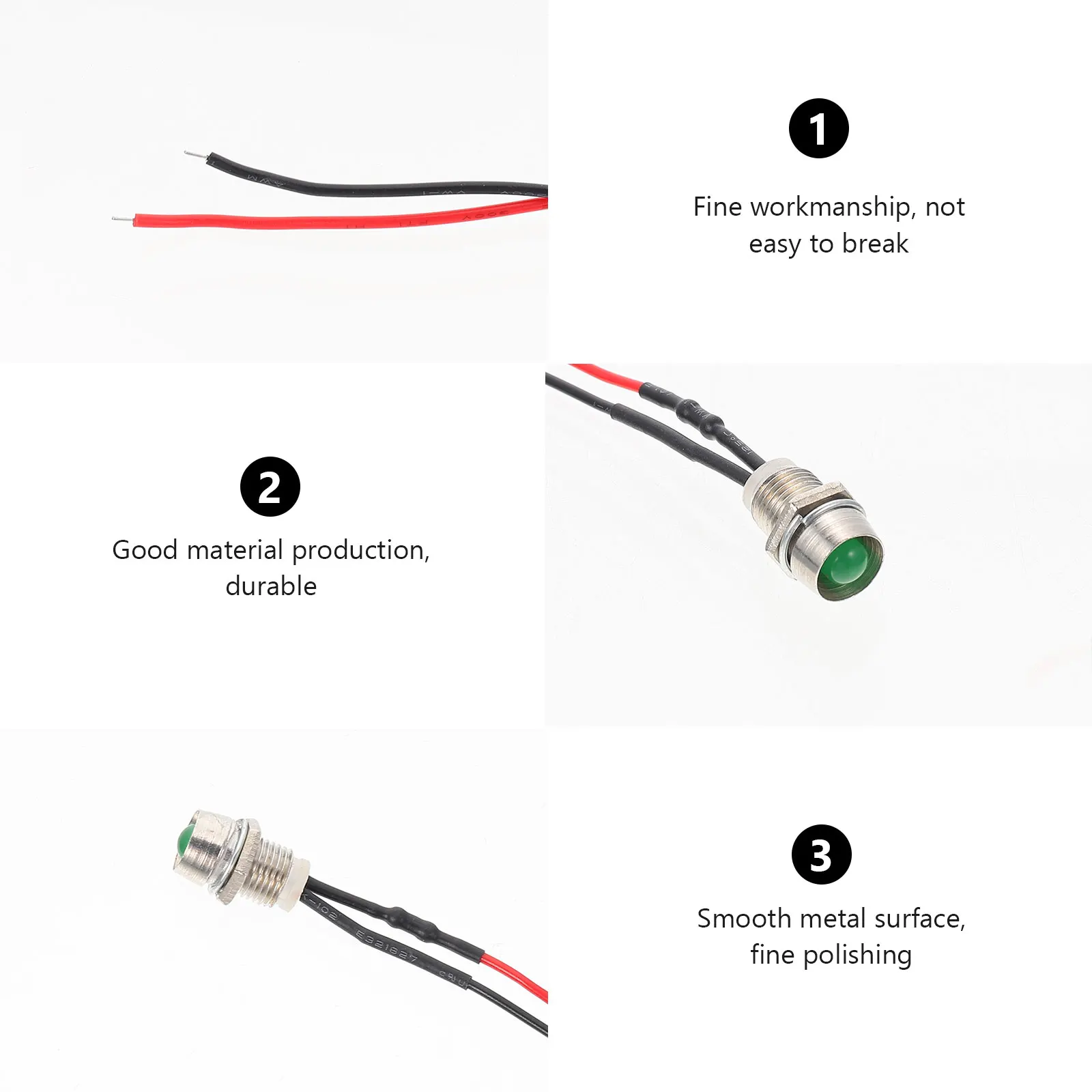 

10Pcs LED Indicator Light Metal Lamp for Equipment Ship Truck Factory Signal Warning Light Directional Wire Signal Lamp