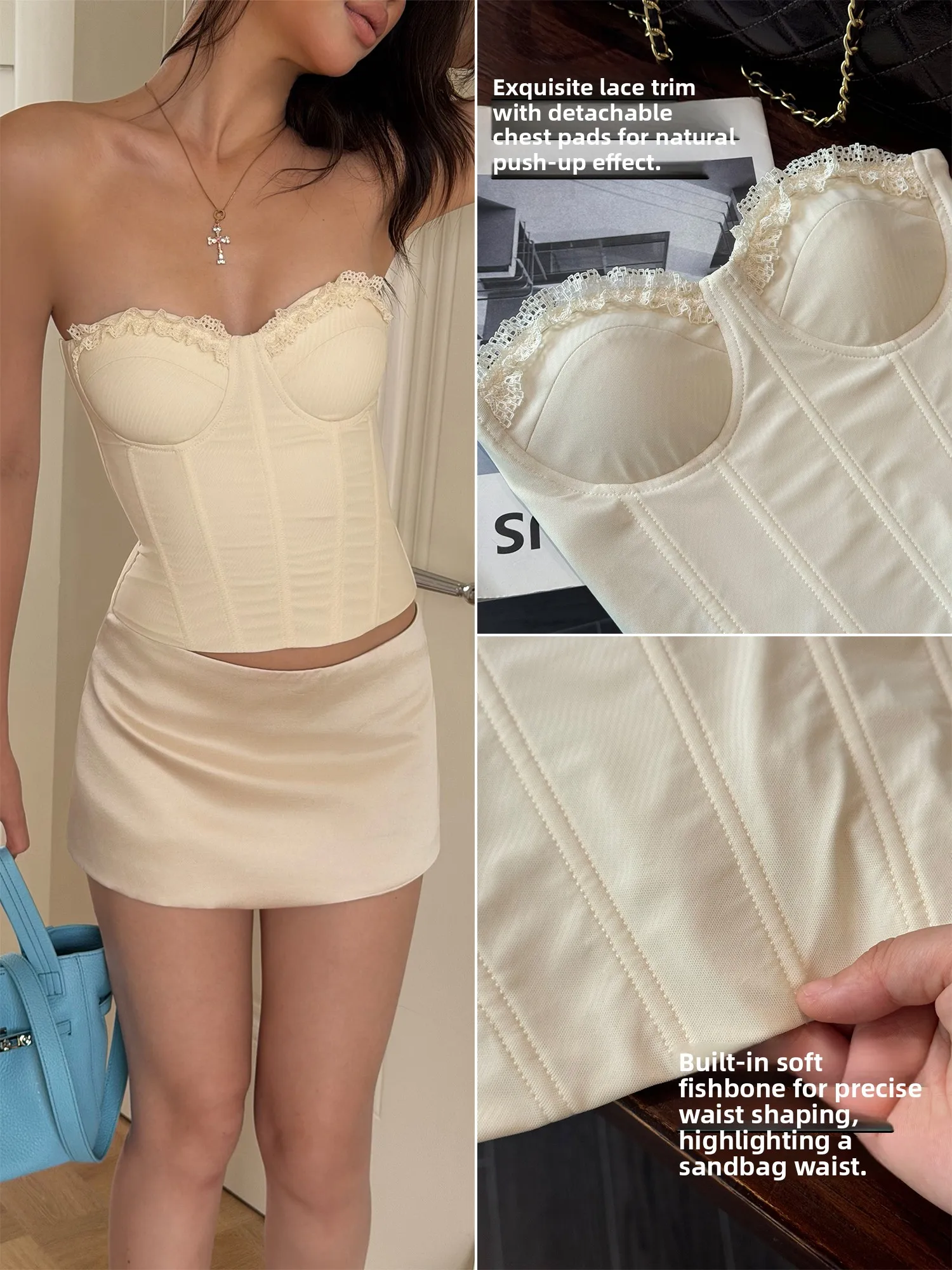 Audwyn Women's Slimming Strapless Bralette Fishbone Shaping Top Pure Desire Style Versatile Inner Wear Street Style Summer 2026