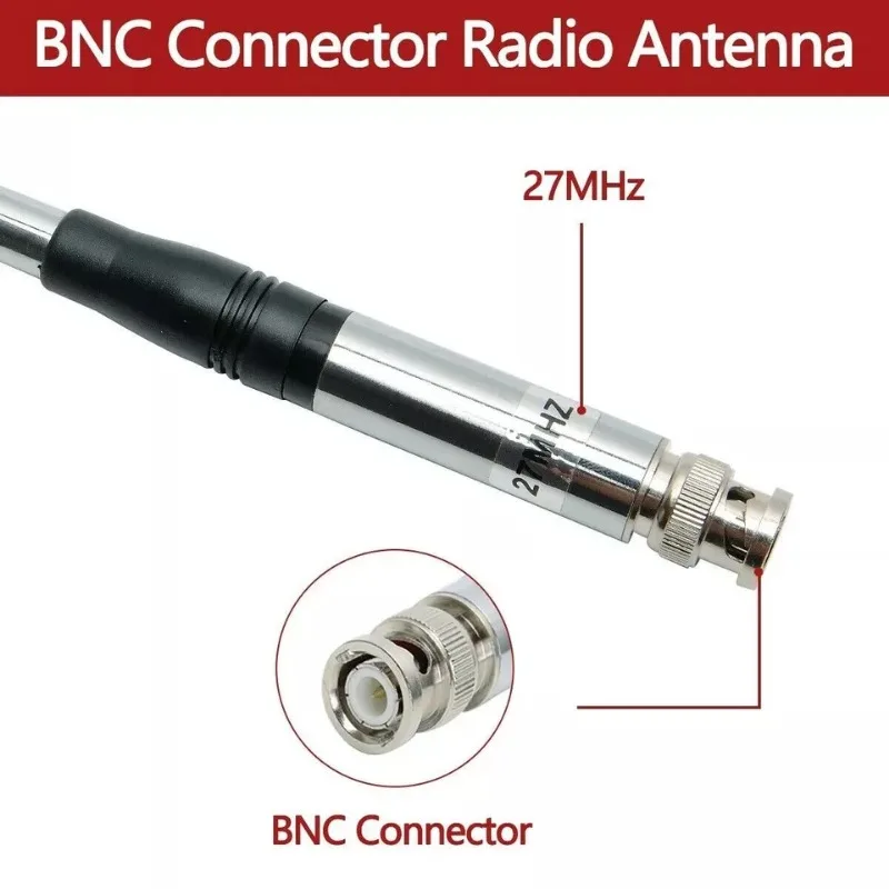 Телескопическая антенна HT с разъемом BNC 9–51 дюйма, 27 МГц для портативной/портативной рации CB 25,8 см