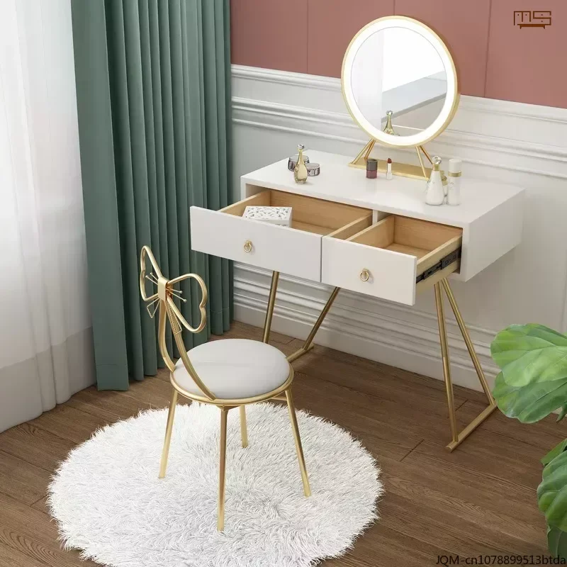 Simple Women's Bedroom Makeup Butterfly Chair Dresser Desk Stool Heart Princess Makeup Chair Small Manicure Stool