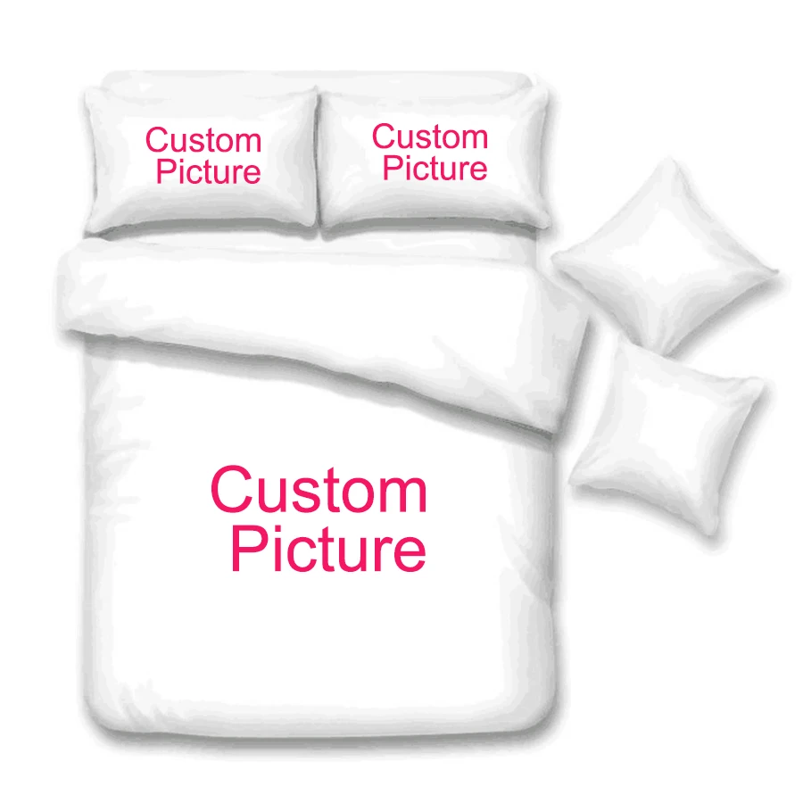 Imagem -02 - Conjunto de Cama de Algodão Personalizado Personalizado 3d Impresso Conjuntos de Capa de Edredão com Fronha Twin Full Queen King Size Pod Dropshipping Novo