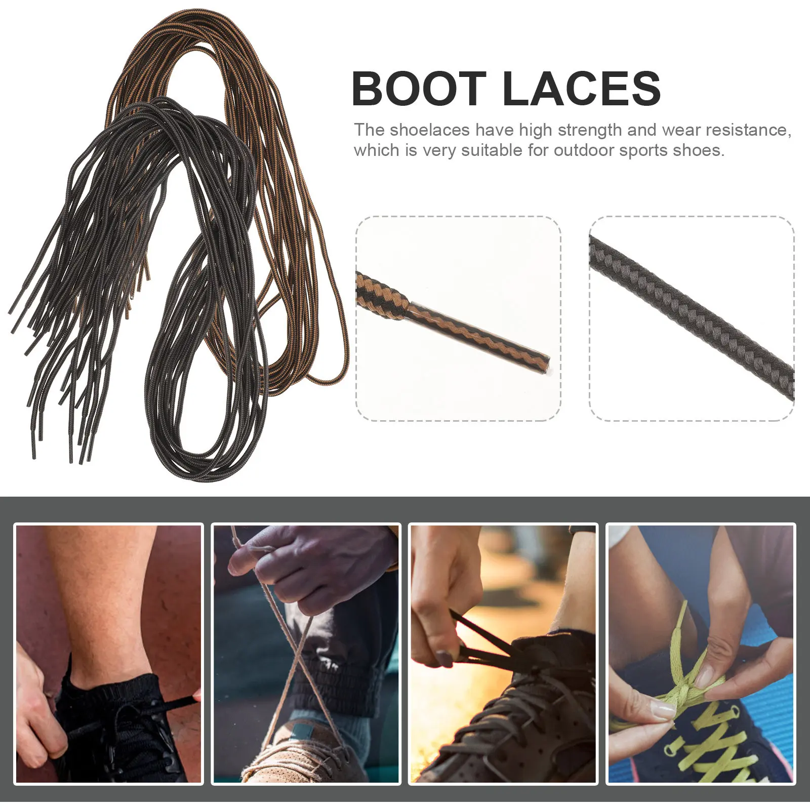 10Pairs Shoelaces Polyester Wear Resistant Replacement Laces for Athletic Shoes Boots Casual Sneakers Rope Laces