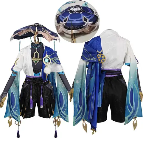 Wanderer Cosplay Costume Full Set with Hats Scaramouche Cosplay Costume Balladeer Cosplay Kimono Halloween