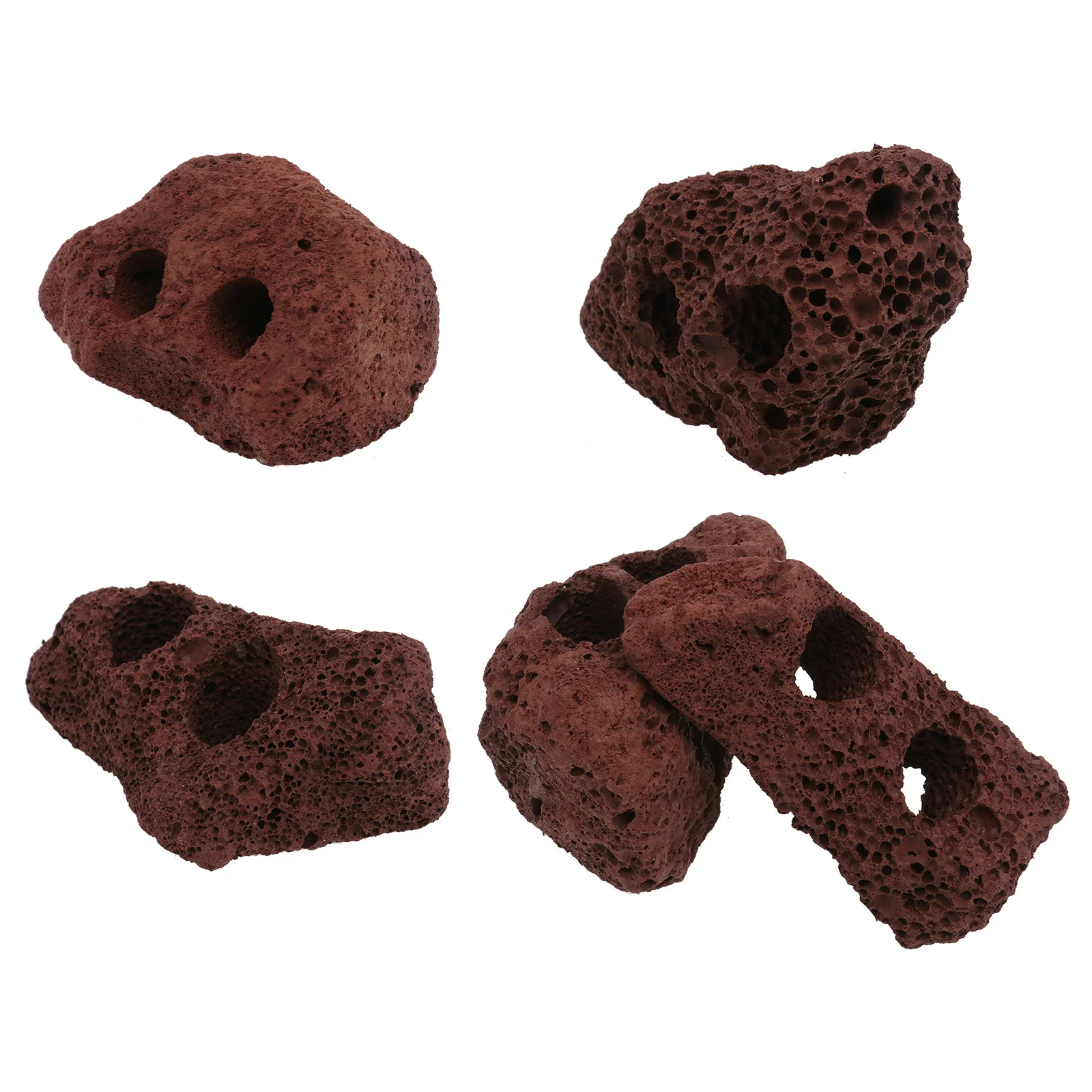 

5pcs Volcanic Rocks Ornament For Aquarium Plant Fixed Ring Fish Tank Decor Fish Landscape Accessories Aquarium Stone