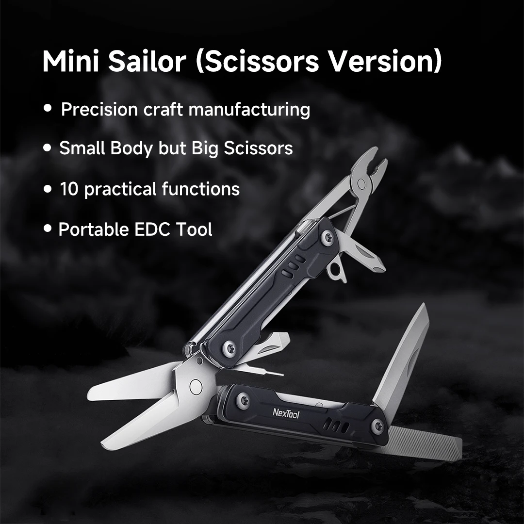 NexTool 10 in 1 Mini Sailor Scissors EDC Multitools Outdoor Hand Pliers Tools Mini Pocket Folding Knife File Sim Card Pin Needle