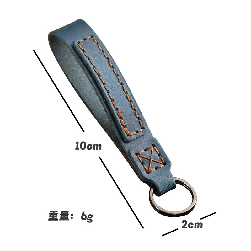 Fashion Real Leather Keychain Business Gift Leather Key Chain Car Auto Key Strap Waist Wallet KeyChains Keyring Keyholde