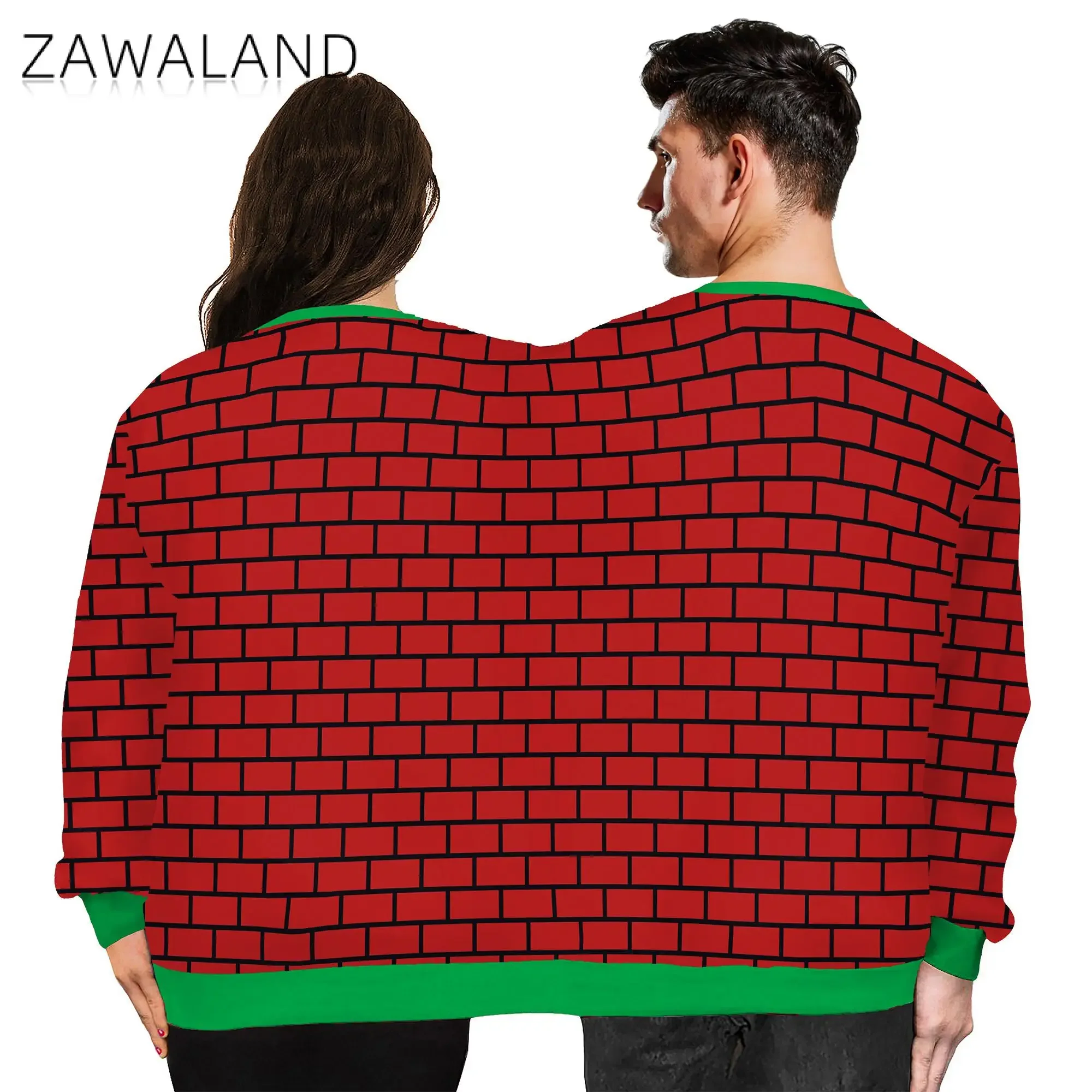 ZAWALAND Couples Sweatshirt Christmas Costumes Two Person Pullover Fashion Two Person Sweatshirts Novelty Jumpsuit Hoodies