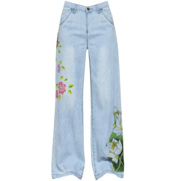 

25-34 High waist loose wide leg jeans pants for women new denim jeans straight jeans