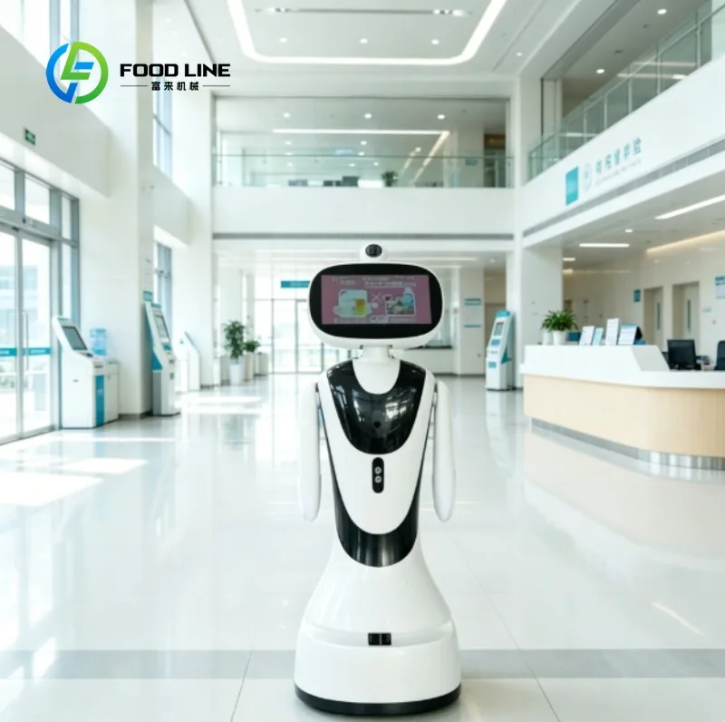 Custom Smart AI Reception Robot, Touch Screen and Voice Recognition, Customer Greeting Robot for Supermarket, Retail