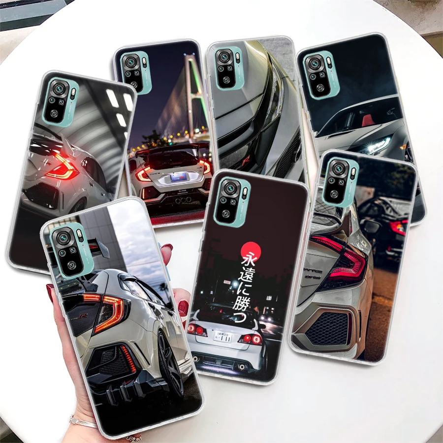 JDM Type R Civic Sport Car Coque Phone Case For Xiaomi Redmi Note 13 12S 12 11S 11T 11E Pro Plus 11 10 10S 9 9S 8 8T 5G Cover No