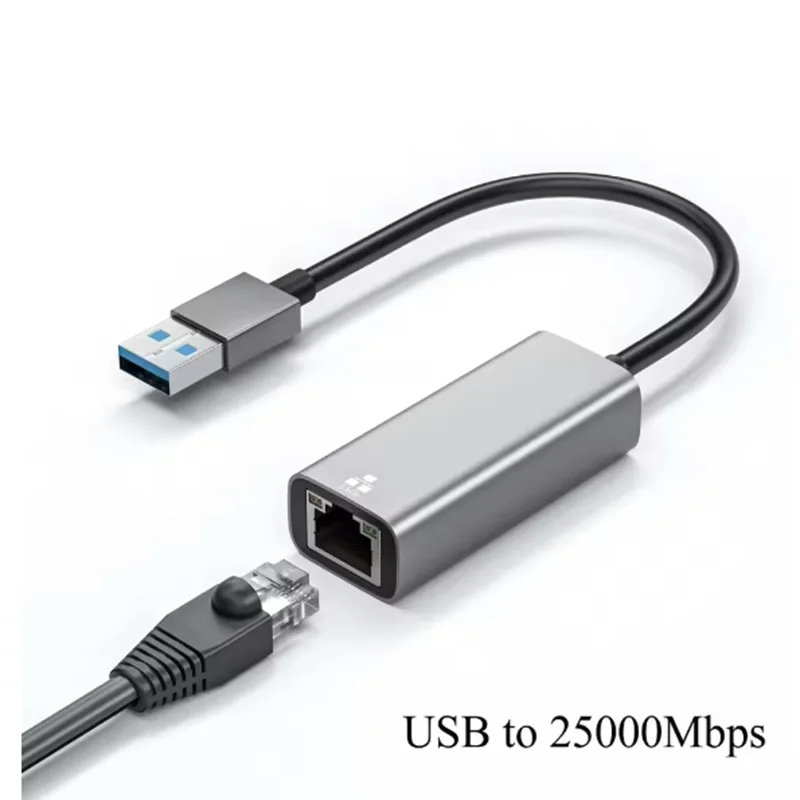 100/1000/2500Mbps Ethernet Adapter USB 3.0 Type C to RJ45 Network Card  USB Cable For MacBook PC Windows
