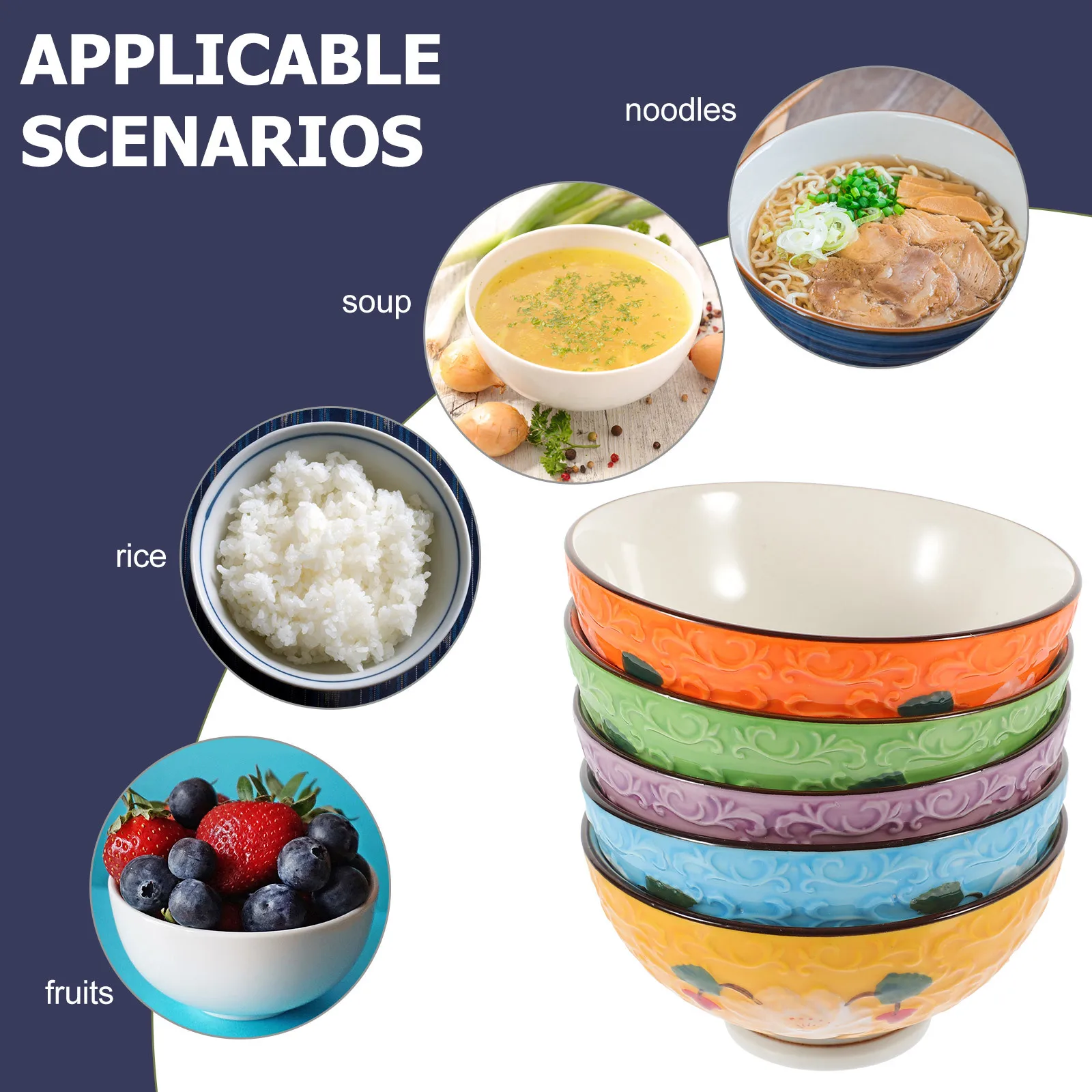 

5Pcs Ceramic Bowl Set Elegant High Footed Design for Snacks Candy Storage Home Party Use Ceramic Bowl Set Rice Bowls