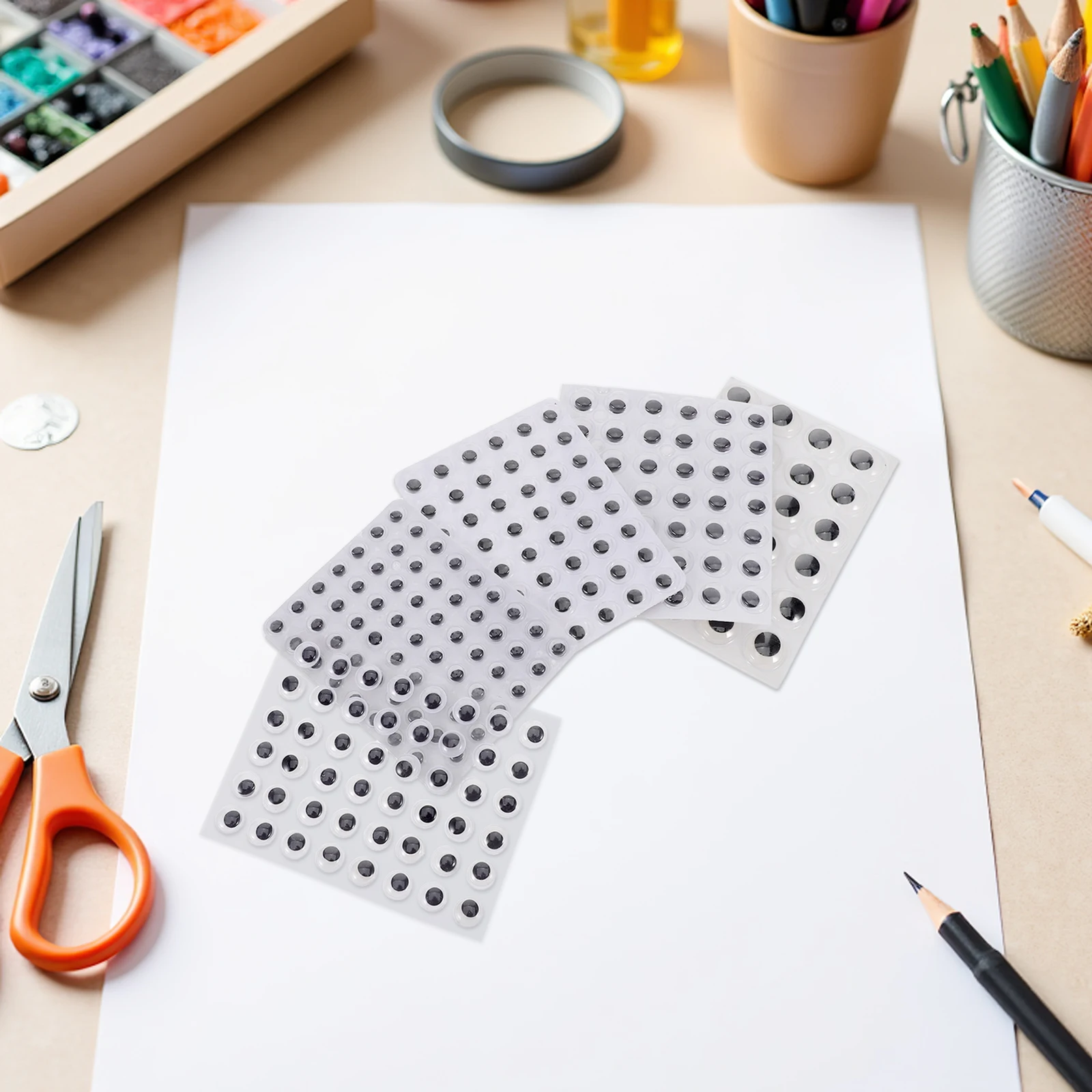 

5sheets Self Adhesive Plastic Wiggle Eyes for Stuffed Animals Crochet Crafts DIY Supplies Realistic Movable Craft Eyes