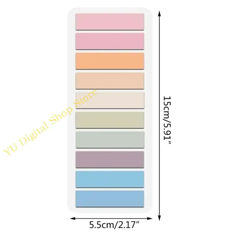 96BA 1200 Sheets Morandi Color Loose Leaf Index Sticky Note Mark Sticker Retro Color