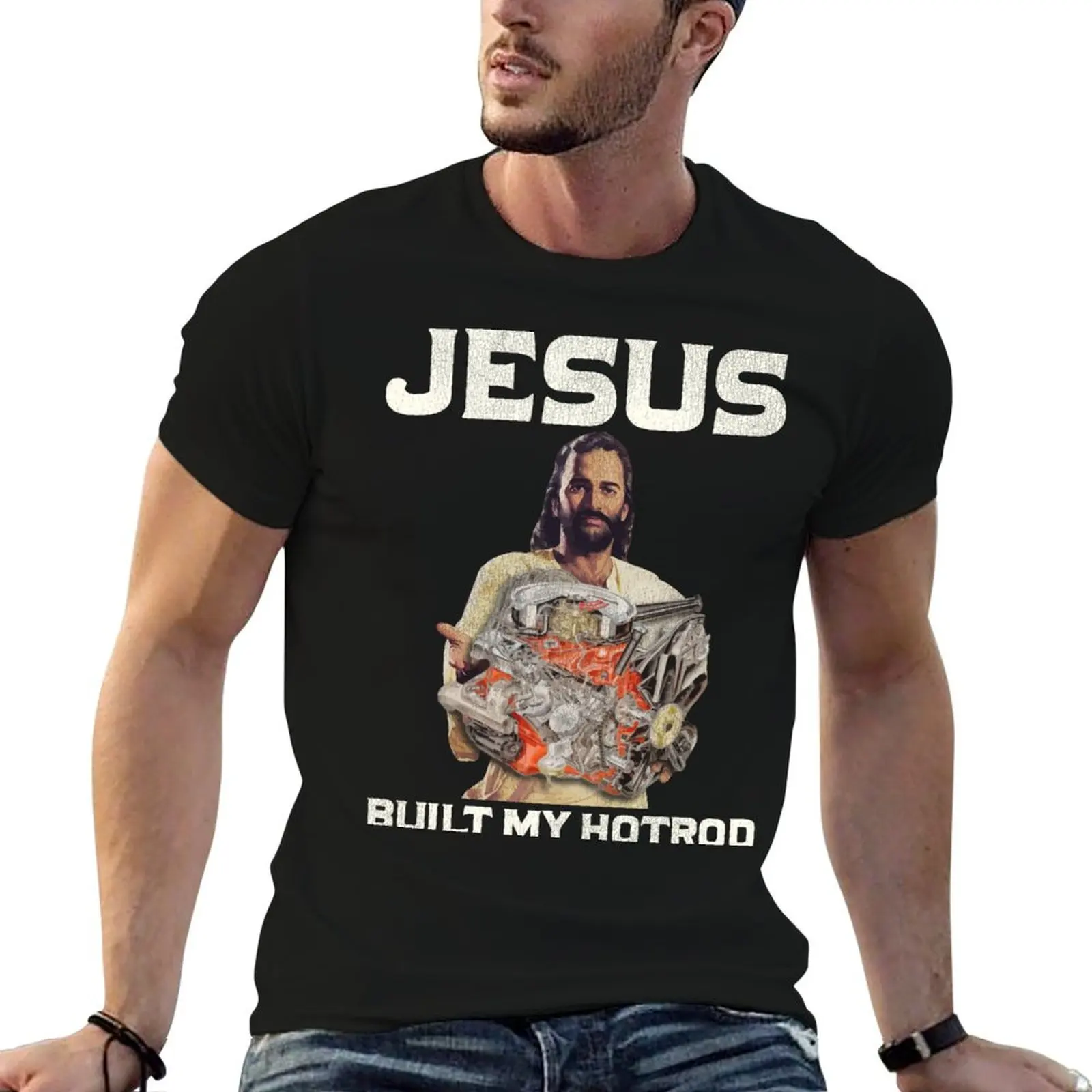 Jesus Built My Hotrod T-Shirt boys whites customs design your own plus size clothes shirts men