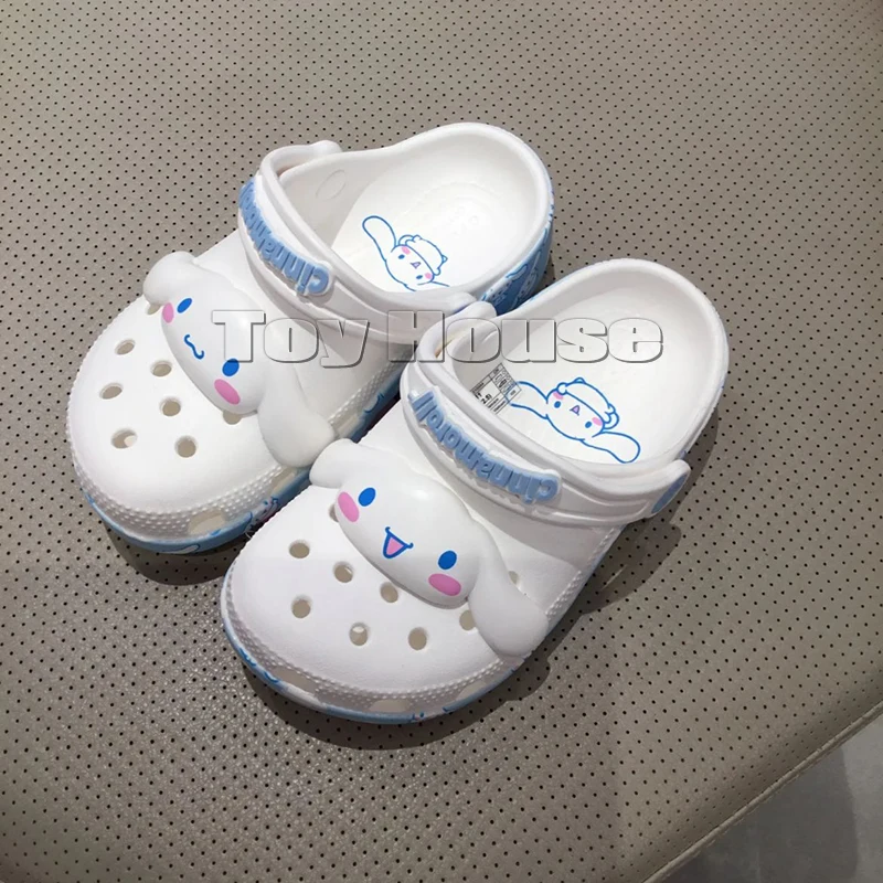 

In Stock Sanrio Cinnamoroll Hole Slippers Sandals Kawaii Eva Anime Home Beach Shoes Summer Slippers For Adult Kids Gift