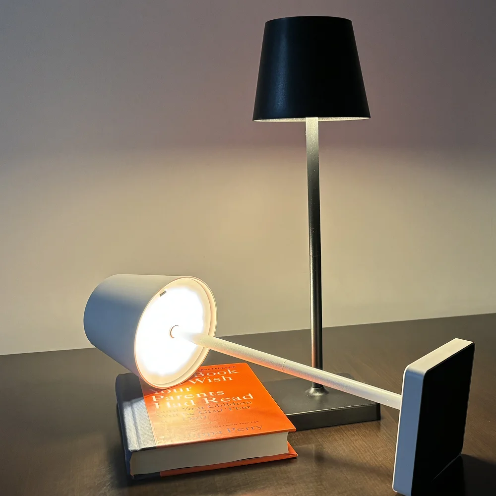 Lámpara de mesa LED minimalista moderna, luz nocturna de mesita de noche con Interruptor táctil, recargable por USB, para estudio, hogar,