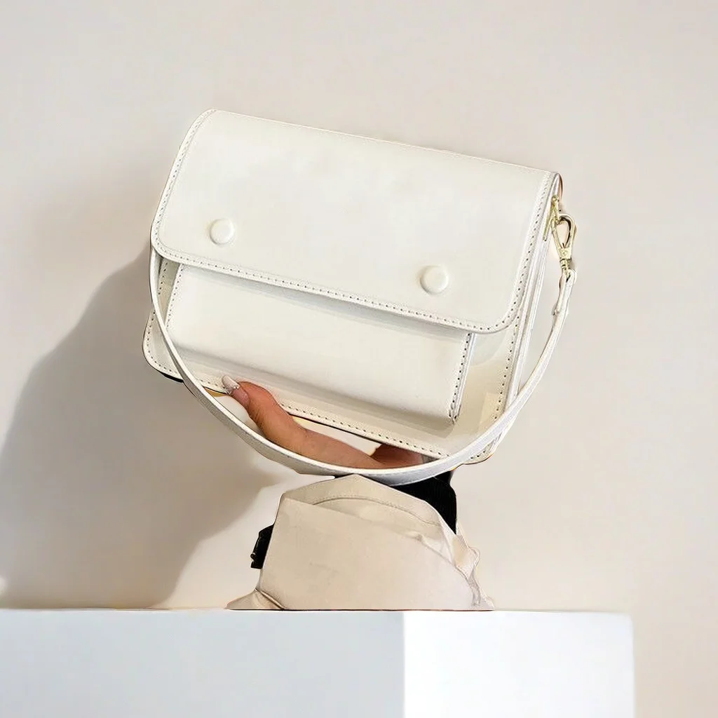 Fashion Women's Square Bag 2024 New PU Texture Shoulder Bag Simple Female Oblique Span Bag