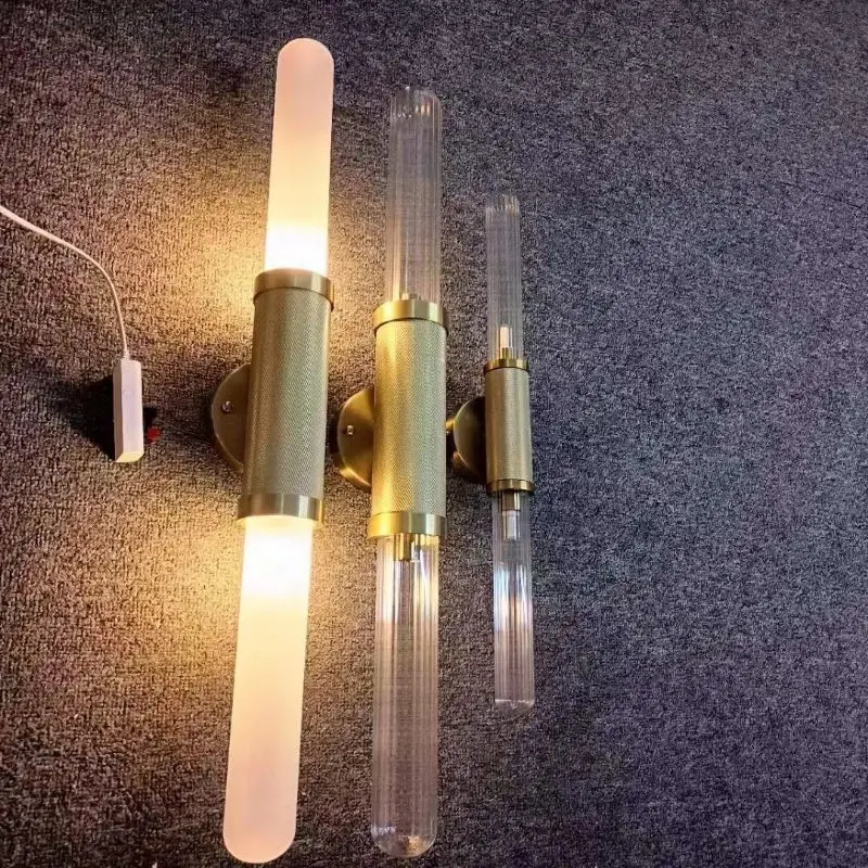 Postmodern Double Head Glass Wall Lamp Creative Personalized Corridor Staircase Bedroom Bedside Lighting