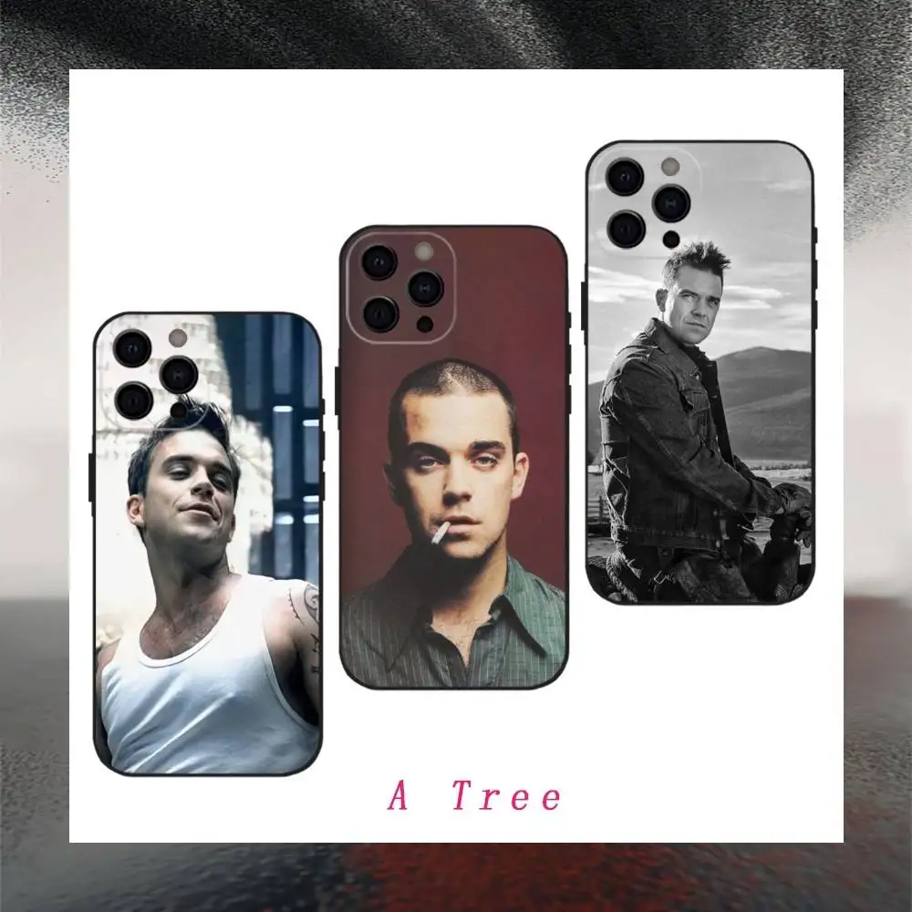 

Singer R-Robbie W-Williams Phone Case For iPhone 17 16 15 14 13 12 Max Plus Silicone Black Cover