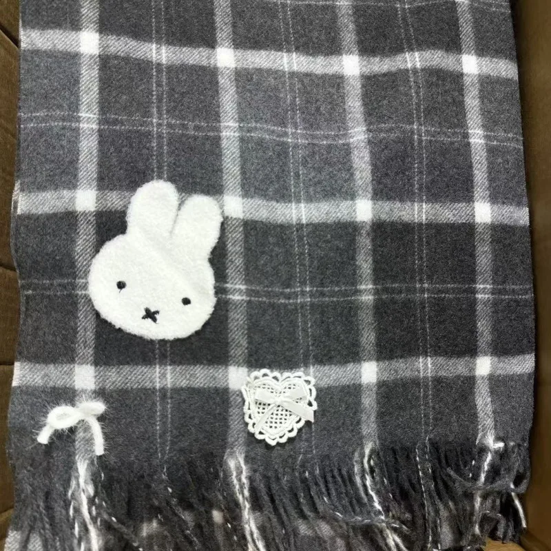 Miffy Scarf Y2k All-match Warm Scarf Spring and Autumn Travel Warm Simple Scarf Kawaii Autumn and Winter Warm Tool Holiday Gift