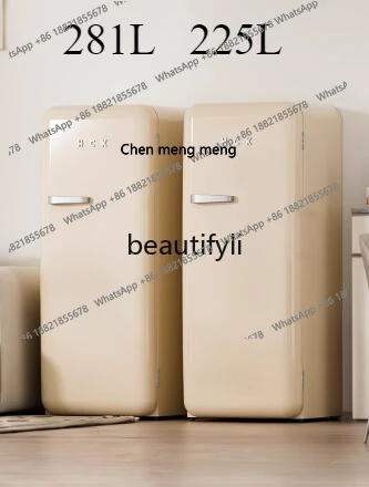 FF Cold Set Congelador completo de tostadas congeladas Congelador vertical + Refrigerador retro de una sola puerta para tostadas grandes