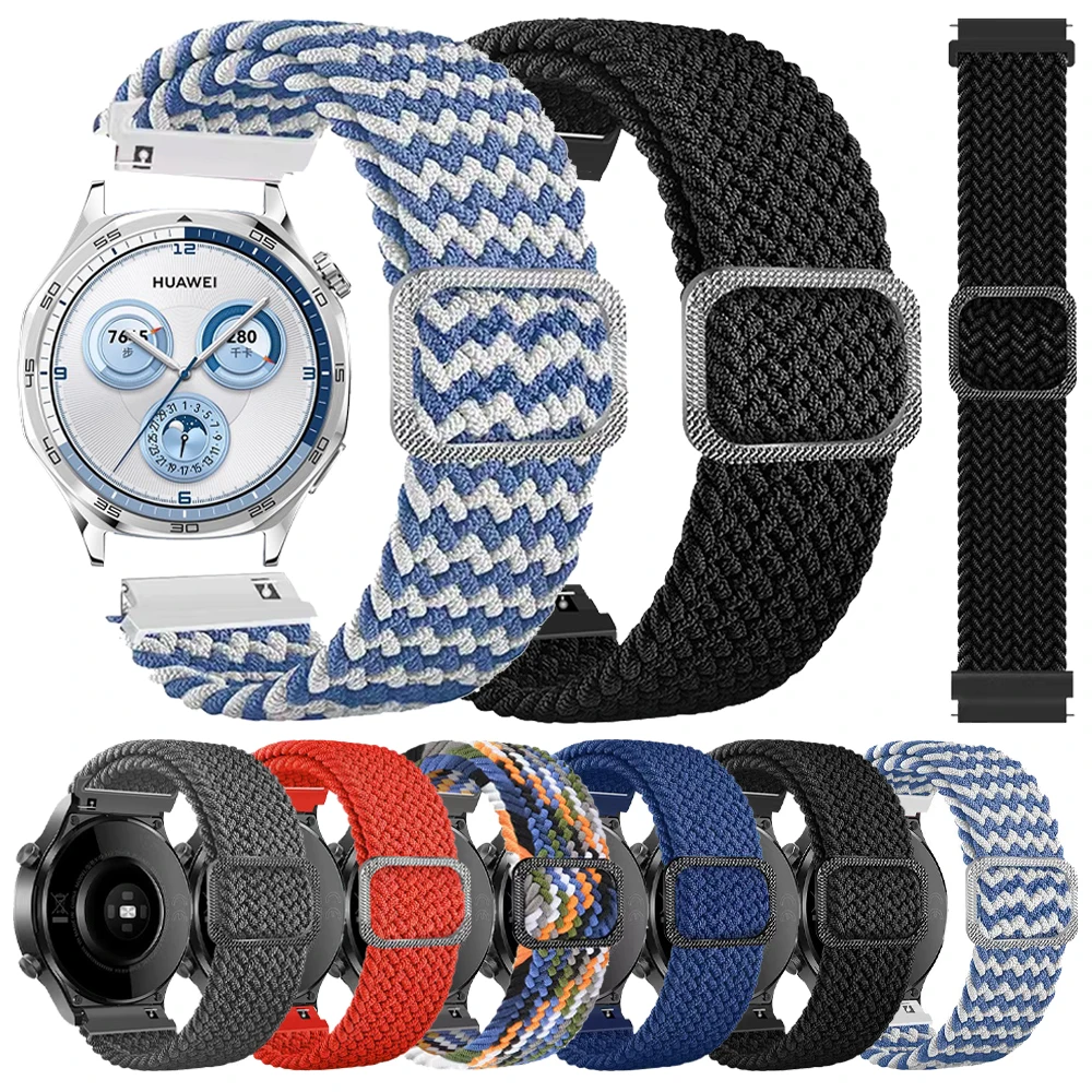 20 22mm Braided Nylon Strap for HUAWEI WATCH GT 5 4 Pro 46mm Elastic Bands GT 3 2 42mm HONOR Magic Watch 4 GS 3 Pro ES Bracelets