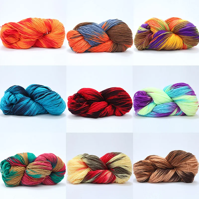 Acrylic Wool Yarn Duan Dyed Four Strand DIY Woven Knitting Sweater Sock Scarf Colorful Crochet Yarn Sewing пряжа для вязания 뜨개실