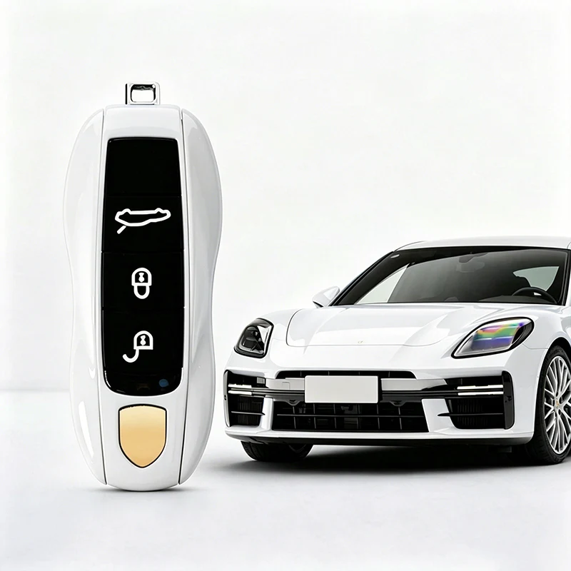 Autosleutel hoesje Bordeauxrood vervangende schaal voor Porsche Cayenne Macan Panamera 911 718 Boxster Cayman Taycan 2010-2024