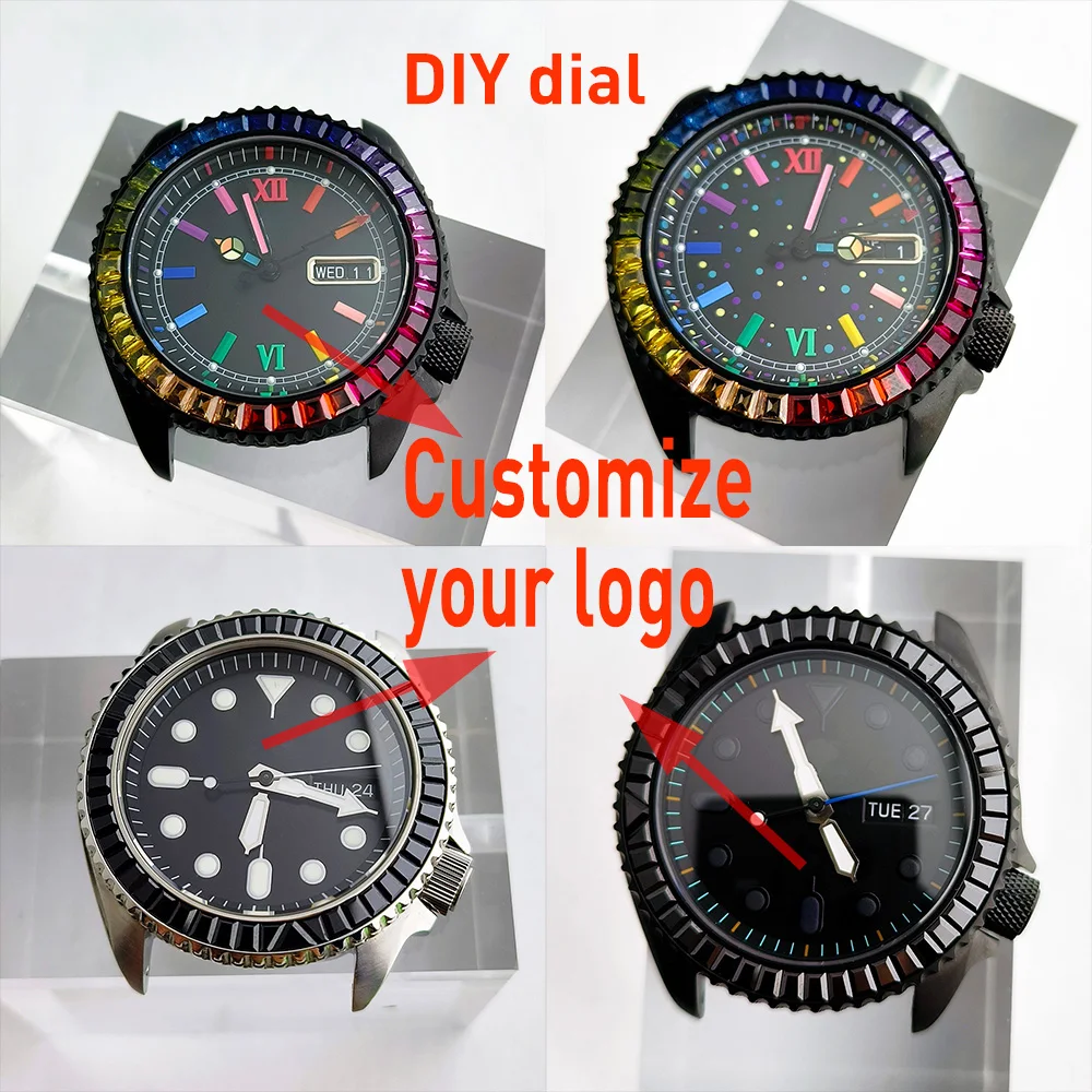 NH35 case 41.5mm watch case DIY Custom Dial watch NH36 watch NH35 NH36 movement men's watch