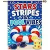 NGZ Stars Stripes Pool Vibes Garden Flag 28X40 Inch Linen for Summer llz