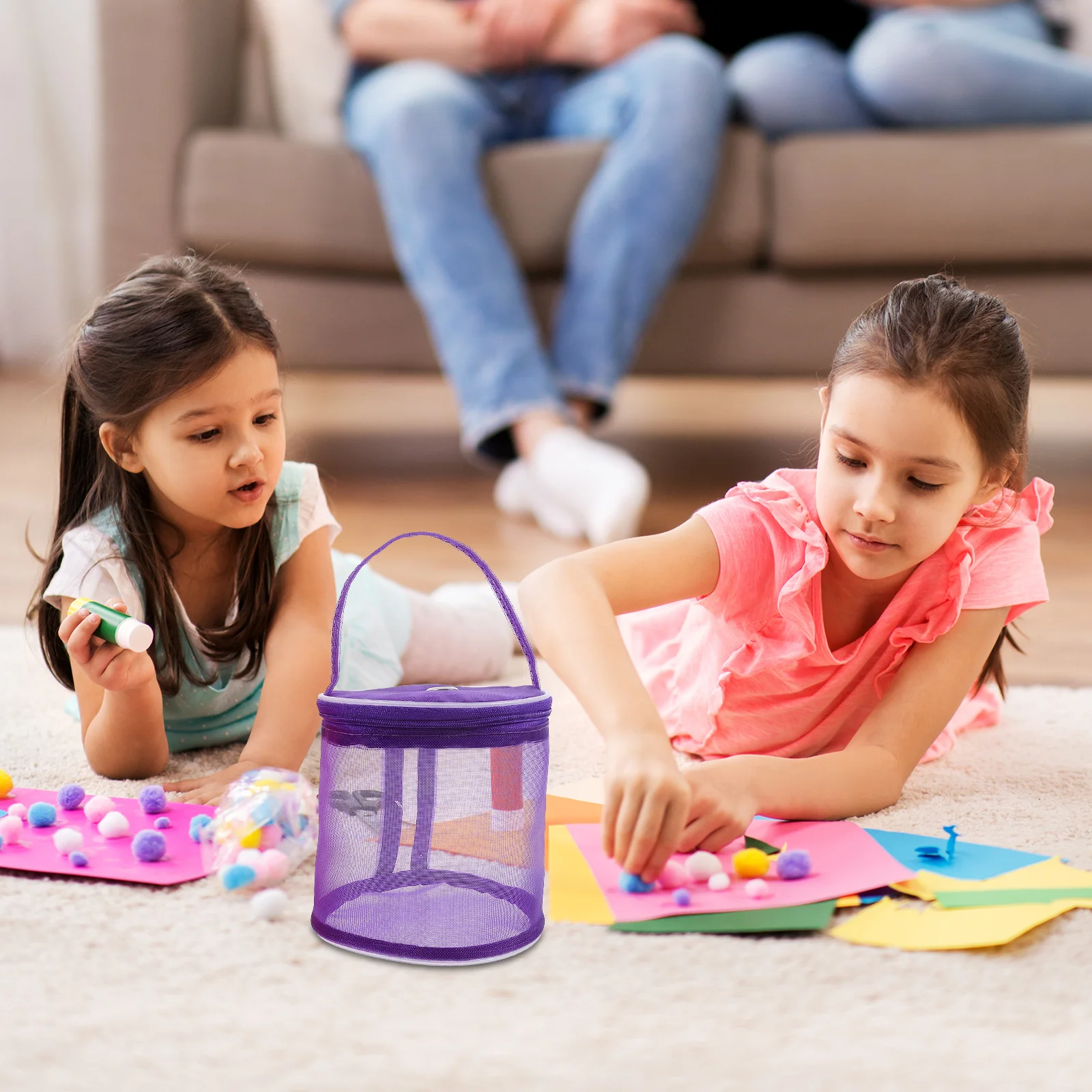 

2pcs Yarn Balls Storage Bag Round Mesh Organizer For Knitting Wool Sewing Accessories Tote Embroidery Tool Carrier