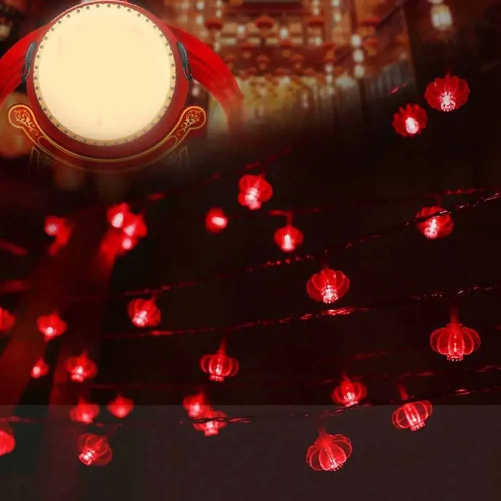 Flashing Red Lantern String Light Fuzi Battery Powered New Year String Light LED 1.5/3M Spring Festival String Light Party