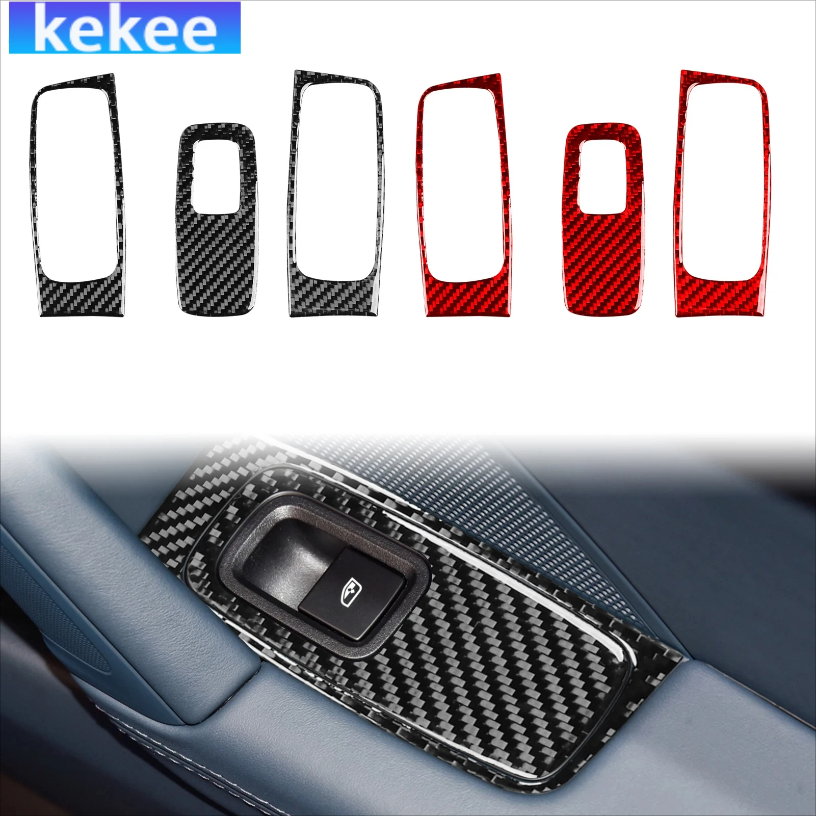 

For Porsche 992 911 2019-2024 Carbon Fiber Window Lift Switch Panel Interior Car Accessories Soft Cover Tuning Sticker Auto Trim