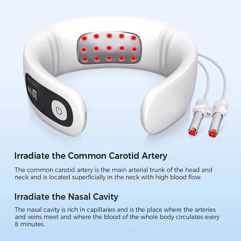جهاز تدليك لاسلكي محمول للرقبة والكتف جهاز تسخين نبضي EMS لحزام تدليك لتخفيف آلام فقرة عنق الرحم