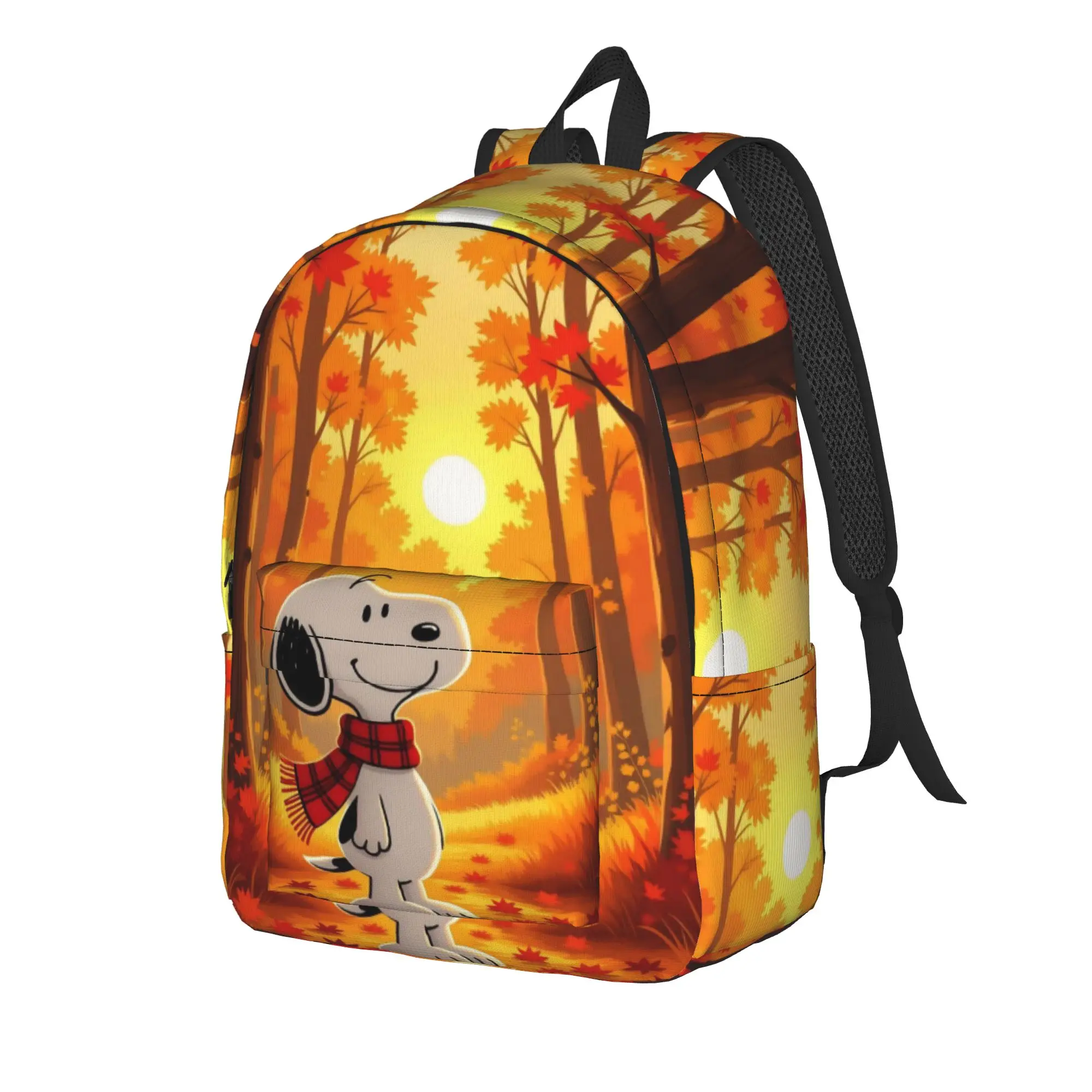 Snoopys Autumn  Walk Backpack for Men Women Cool Student Work Daypack  Laptop Computer Shoulder Bag Outdoor