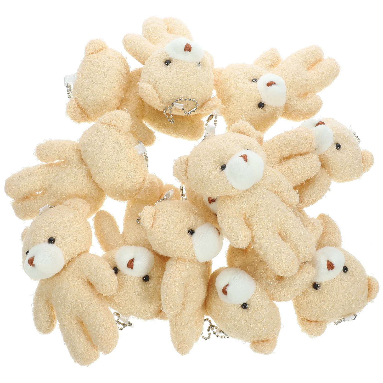 

12 Pcs Hanging Accessories Mini Stuffed Bear Toys Keychain Decor Charm Tiny Bear Cartoon Home Decoration