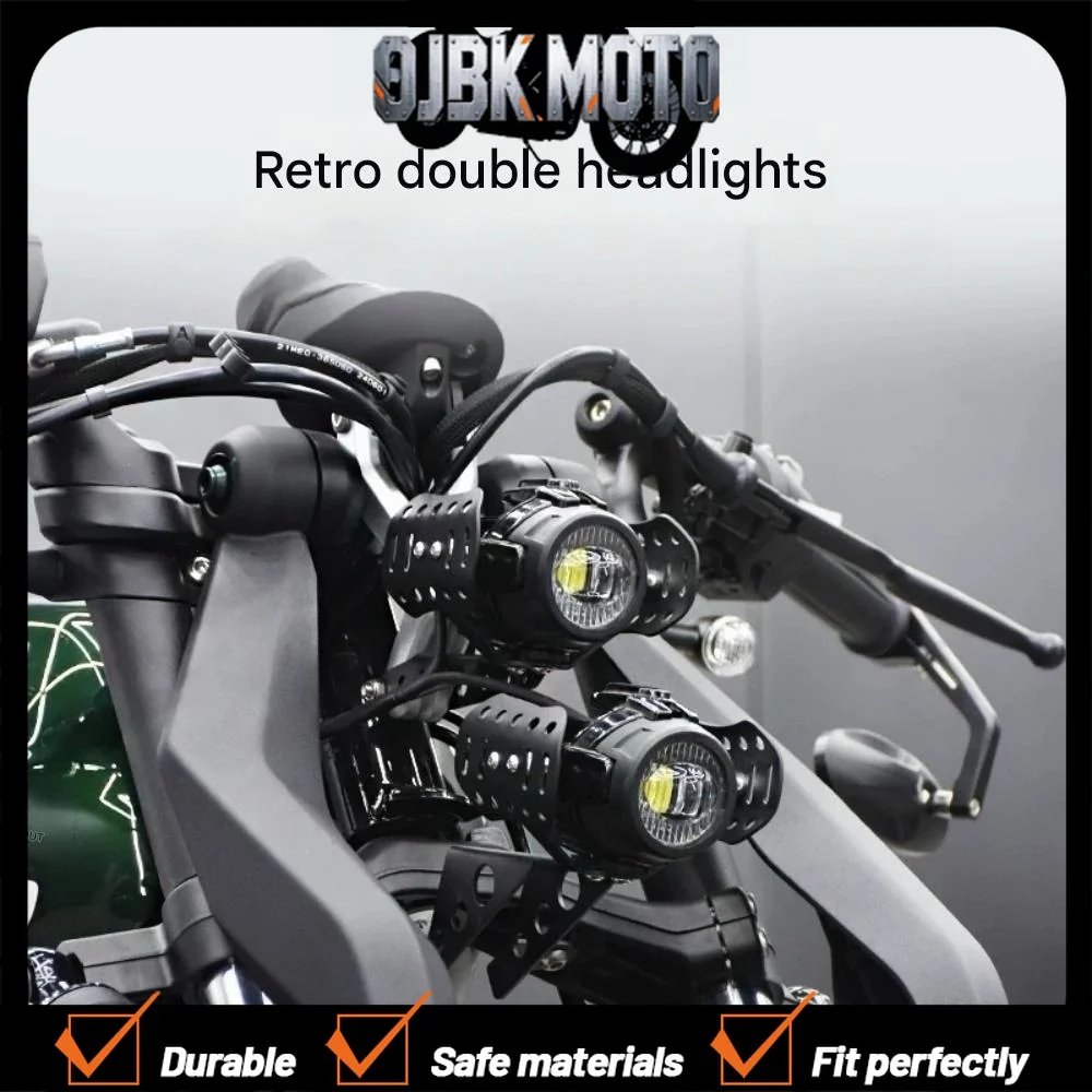 BENDA Napoleon bob 250 dual headlight assembly with LED lenses, high and low beams, ultra-bright headlight accessories