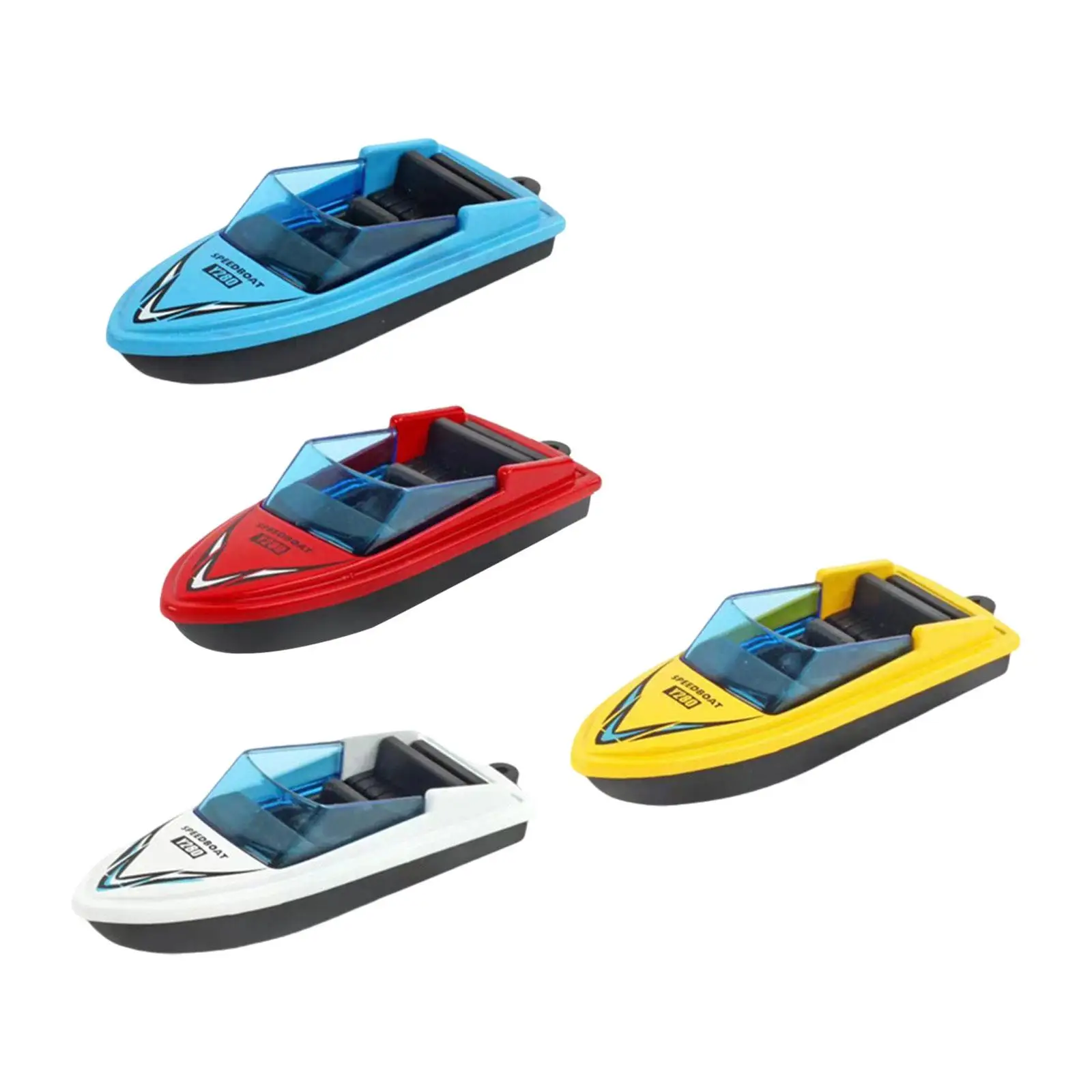 4-teiliges Motorboot-Modellspielzeug, Sommer-Wasserspielzeug, Legierung, Simulation Schnellboot für Jungen und Mädchen im Alter von 3–12 Jahren, Geburtstagsgeschenk, Partygeschenke